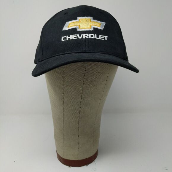 Chevrolet Strapback Hat Black Adjustable Winner's Circle Chevy Embroidered Logo - Picture 2 of 12
